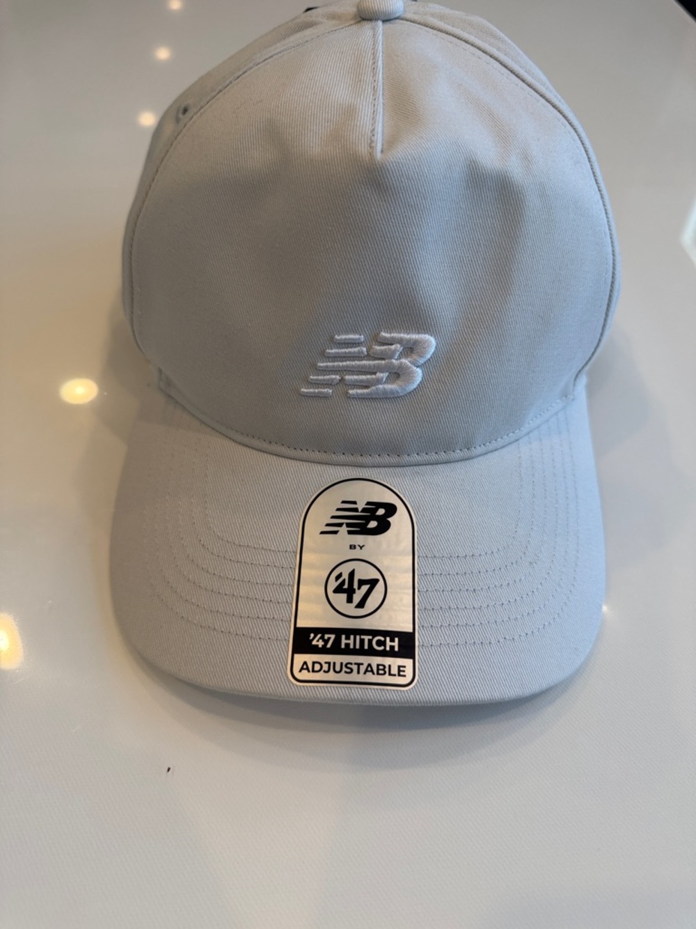 New Balance Light Gray Embroidered Logo Cap